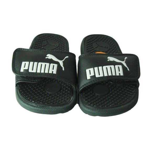 Puma Big Boys Slide Sandals Size 11 Black - Picture 2 of 7